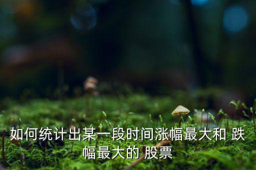如何統計出某一段時間漲幅最大和 跌幅最大的 股票
