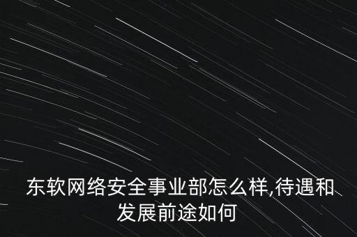  東軟網絡安全事業部怎么樣,待遇和發展前途如何