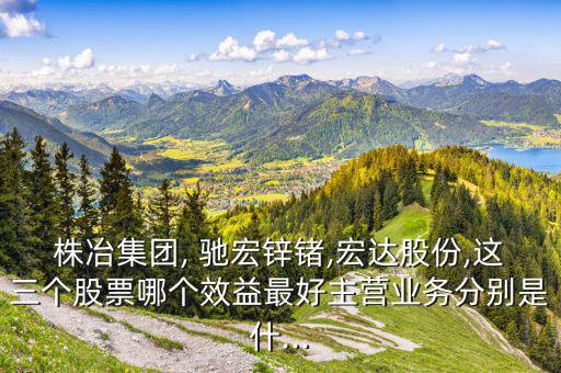 株冶集團, 馳宏鋅鍺,宏達股份,這三個股票哪個效益最好主營業務分別是什...