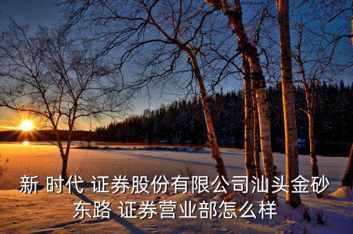 新時代證券怎么樣,新時代證券金沙東路證券營業部處于開業狀態