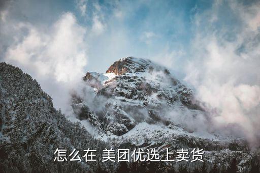 怎么在 美團優選上賣貨