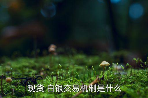  現貨 白銀交易機制是什么