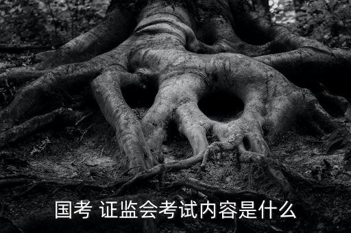 國考 證監會考試內容是什么