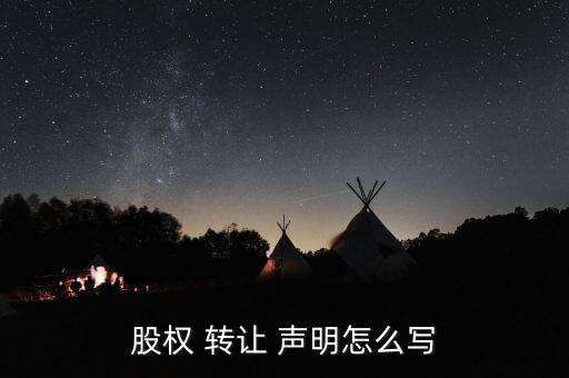 股權 轉讓 聲明怎么寫