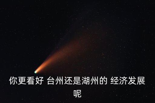 你更看好 臺州還是湖州的 經濟發展呢