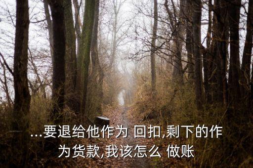 給客戶的回扣怎么做賬,現金折扣可以作為財務費用處理嗎?