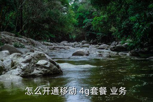 怎么開通移動 4g套餐 業務