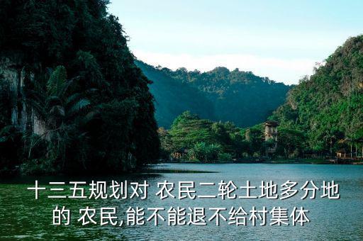  十三五規劃對 農民二輪土地多分地的 農民,能不能退不給村集體