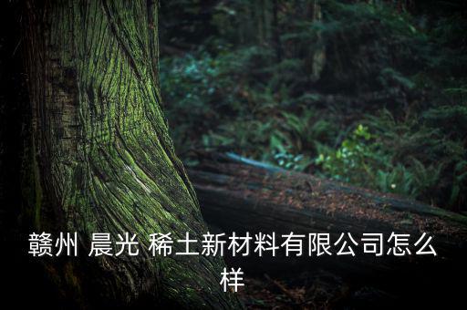 上猶晨光稀土怎么樣,江西晨光投資有限公司注冊資料網上查看