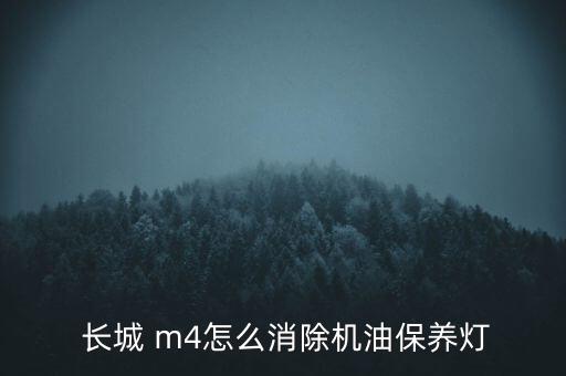  長城 m4怎么消除機油保養燈