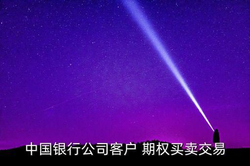 中國銀行公司客戶 期權買賣交易