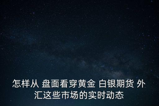怎樣從 盤面看穿黃金 白銀期貨 外匯這些市場的實時動態