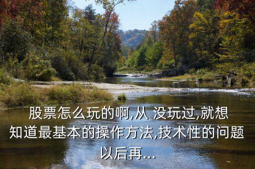  股票怎么玩的啊,從 沒玩過,就想知道最基本的操作方法,技術性的問題以后再...