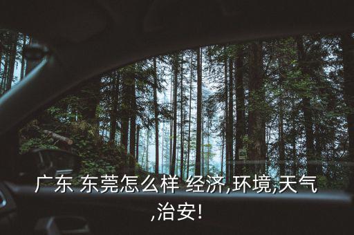 廣東 東莞怎么樣 經濟,環境,天氣,治安!
