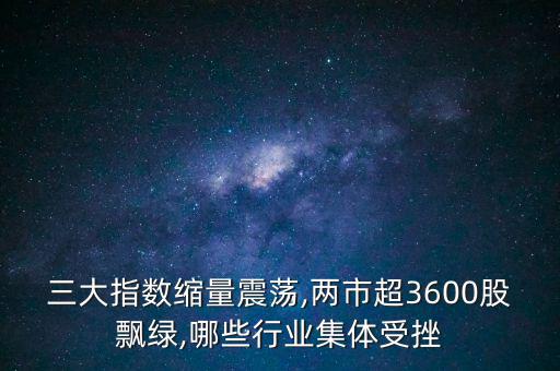 三大指數縮量震蕩,兩市超3600股飄綠,哪些行業集體受挫