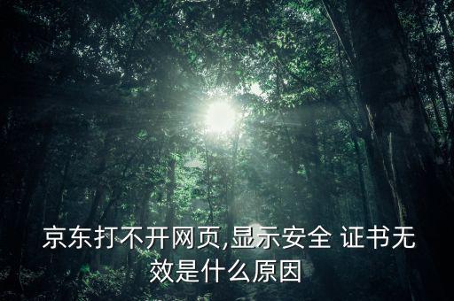  京東打不開網頁,顯示安全 證書無效是什么原因