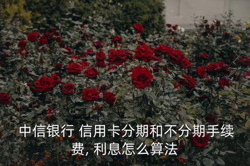  中信銀行 信用卡分期和不分期手續費, 利息怎么算法