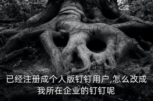 已經注冊成個人版釘釘用戶,怎么改成我所在企業的釘釘呢
