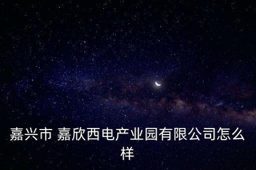 嘉興市 嘉欣西電產業園有限公司怎么樣