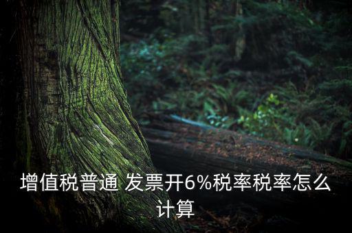 普通發票國稅金怎么算,普通發票和增值稅發票的稅率相同