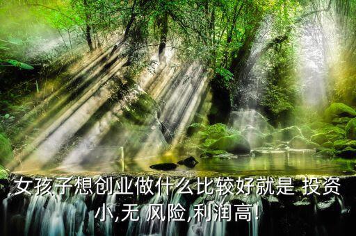 女孩子想創業做什么比較好就是 投資小,無 風險,利潤高!