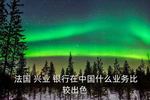  法國 興業 銀行在中國什么業務比較出色