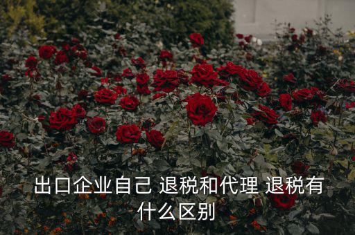  出口企業自己 退稅和代理 退稅有什么區別