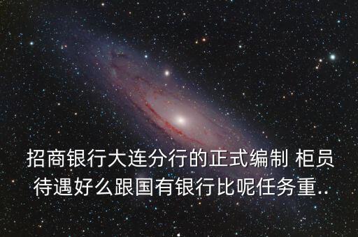  招商銀行大連分行的正式編制 柜員 待遇好么跟國有銀行比呢任務重...