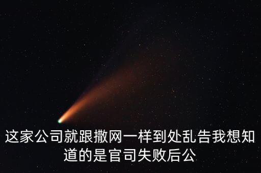 這家公司就跟撒網一樣到處亂告我想知道的是官司失敗后公