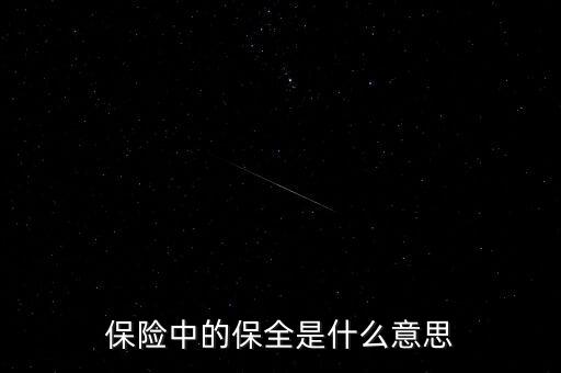保險保全是什么，保險中的保全是什么意思