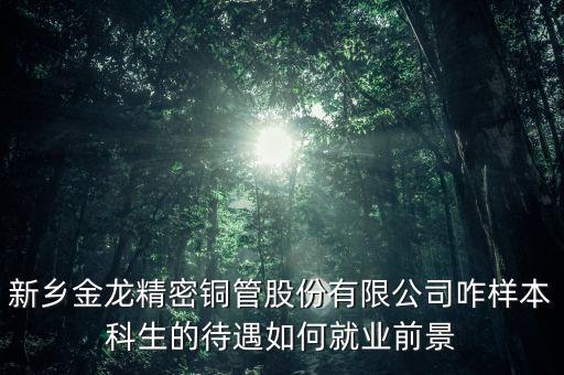 新鄉金龍精密銅管股份有限公司咋樣本科生的待遇如何就業前景