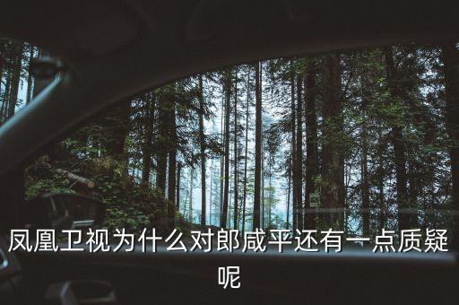 鳳凰衛(wèi)視為什么對郎咸平還有一點質疑呢