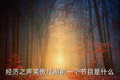 經濟之聲笑傲江湖前一個節目是什么