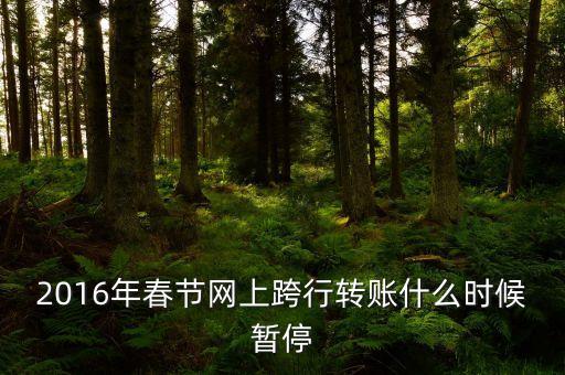2016年春節網上跨行轉賬什么時候暫停