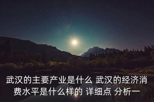 武漢的主要產業是什么 武漢的經濟消費水平是什么樣的 詳細點 分析一