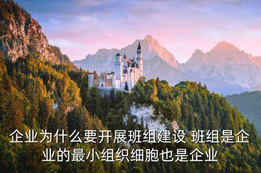 國企央企為什么要做班組建設，企業為什么要開展班組建設 班組是企業的最小組織細胞也是企業