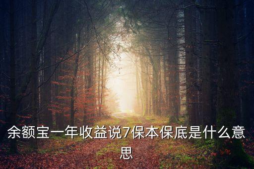 保底收益什么意思，保底收益猶豫期后可根據本金及保底收益作為還款來源 請問這