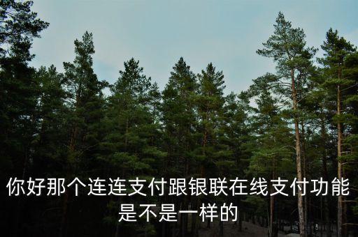 你好那個連連支付跟銀聯在線支付功能是不是一樣的