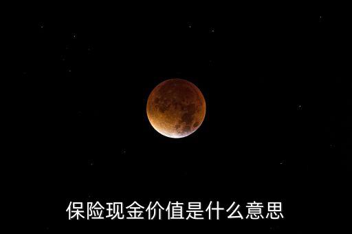 保險現金價值是什么意思