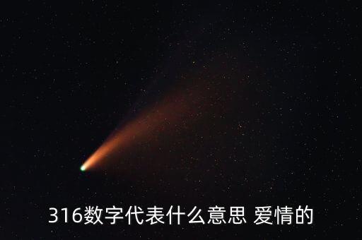 3168數字代表什么意思，316數字代表什么意思 愛情的