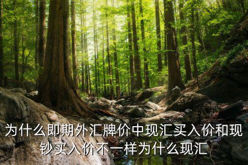 為什么即期外匯牌價中現匯買入價和現鈔買入價不一樣為什么現匯
