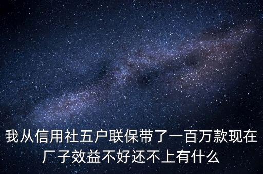 我從信用社五戶聯保帶了一百萬款現在廠子效益不好還不上有什么