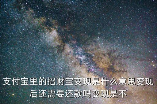 招財寶還款是什么，支付寶里的招財寶變現是什么意思變現后還需要還款嗎變現是不
