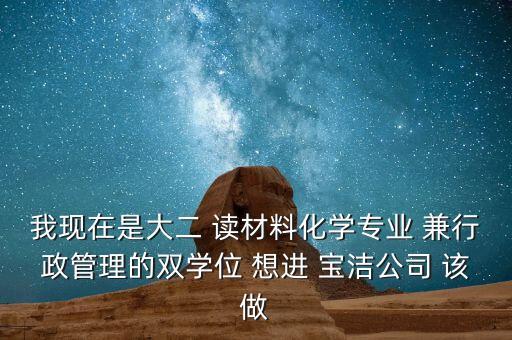 我現在是大二 讀材料化學專業 兼行政管理的雙學位 想進 寶潔公司 該做
