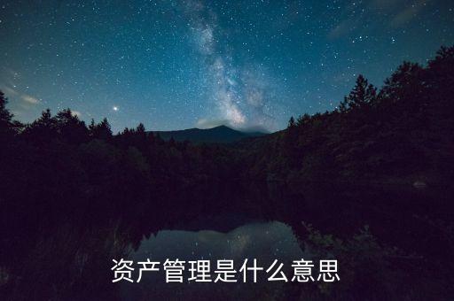 資產管理是什么意思
