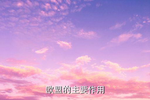 歐洲聯盟的主要作用是什么，歐洲聯盟的主要作用