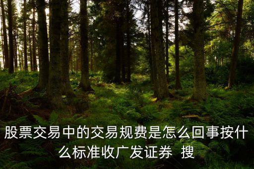 股票交易中的交易規費是怎么回事按什么標準收廣發證券  搜