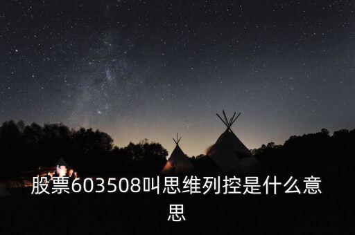 思維列控是什么公司，股票603508叫思維列控是什么意思