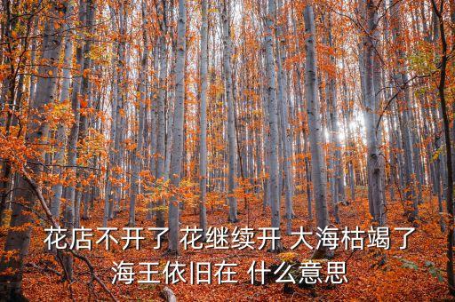  花店不開了 花繼續開 大?？萁吡?海王依舊在 什么意思