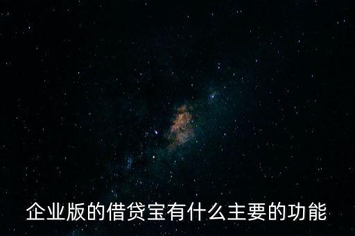 企業版的借貸寶有什么主要的功能